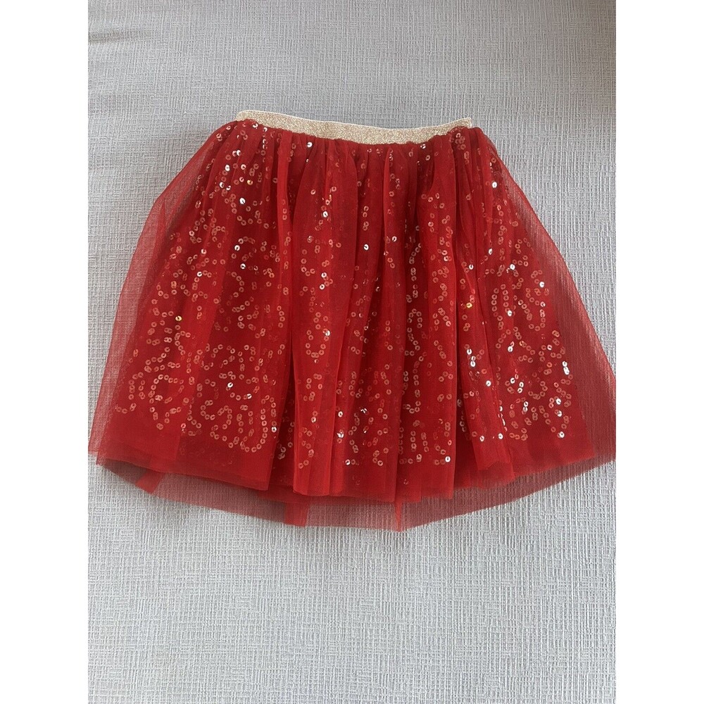 Primark Red Sparkly Tutu Skirt Gold And Red Size 6-7